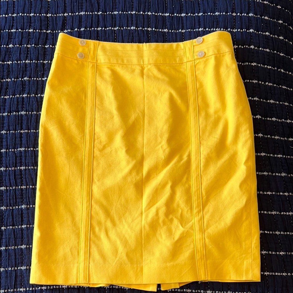 LOFT Yellow Knee-length Pencil Skirt